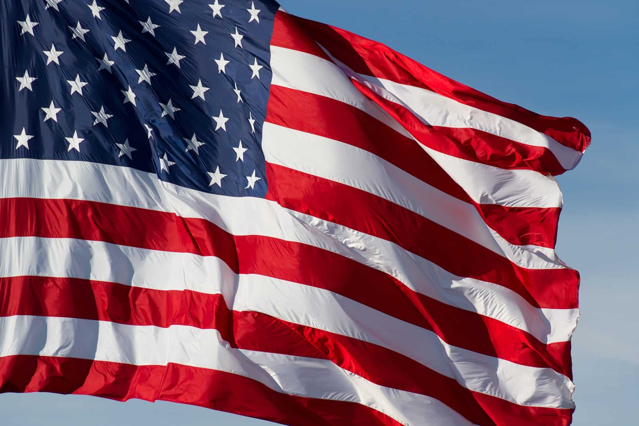 US Flag and Blue Sky